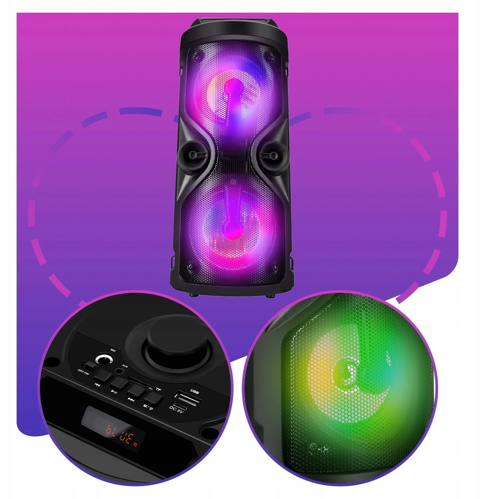 Nešiojamoji „Bluetooth“ kolonėlė Hitelo, juoda