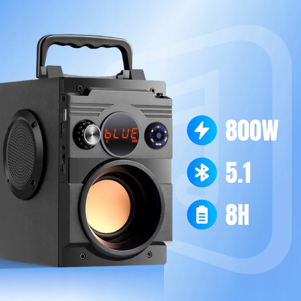 Nešiojamoji „Bluetooth“ kolonėlė Hitelo, 800 W