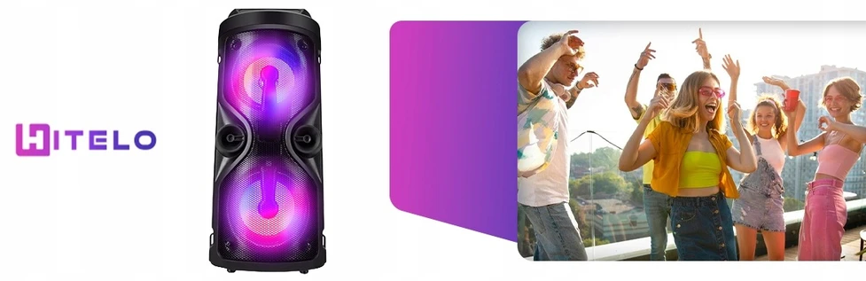 Nešiojamoji „Bluetooth“ kolonėlė Hitelo, juoda