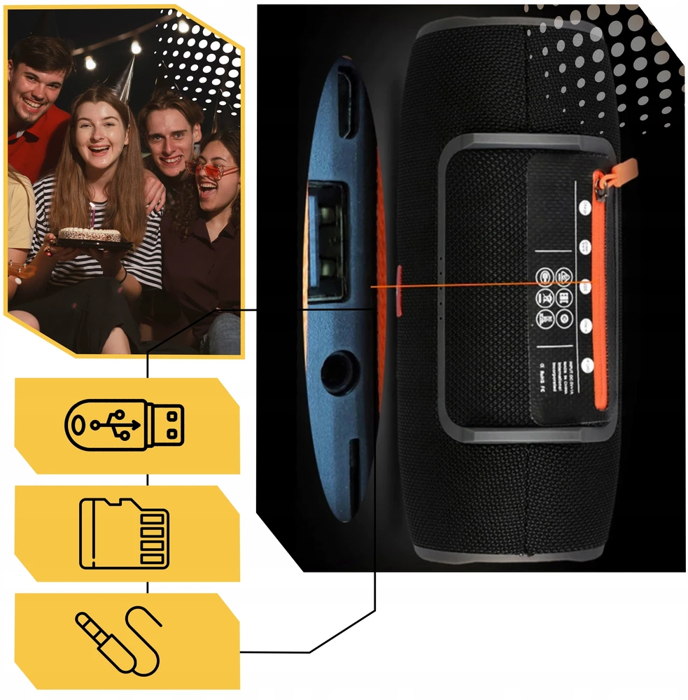 Nešiojamoji „Bluetooth“ kolonėlė Lewer, 40 W