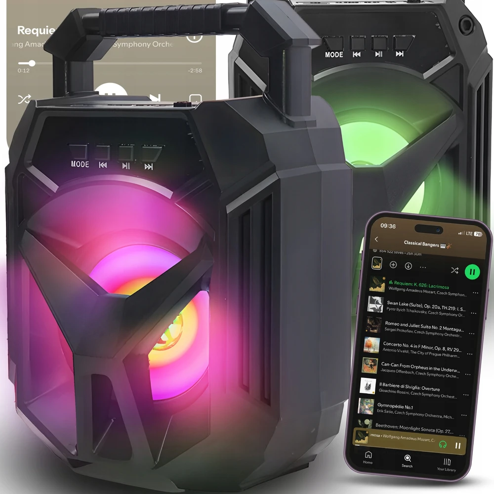 Nešiojamoji „Bluetooth“ kolonėlė Retoo, juoda