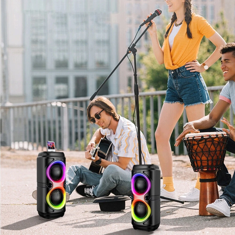 Nešiojamoji „Bluetooth“ kolonėlė su mikrofonu