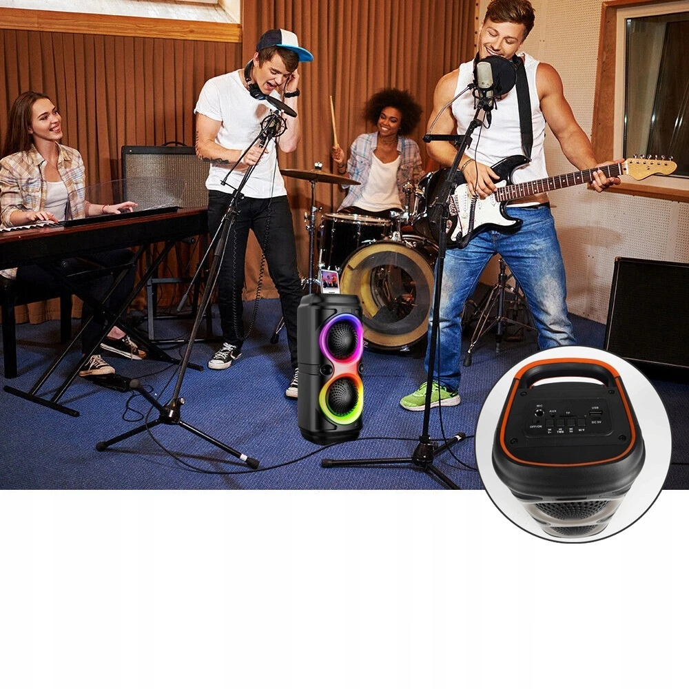 Nešiojamoji „Bluetooth“ kolonėlė su mikrofonu