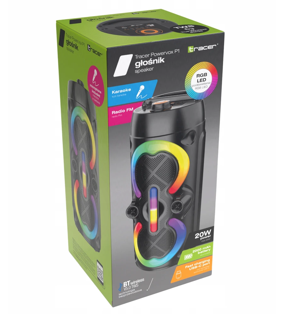Nešiojamoji „Bluetooth“ kolonėlė Tracer, 20 W