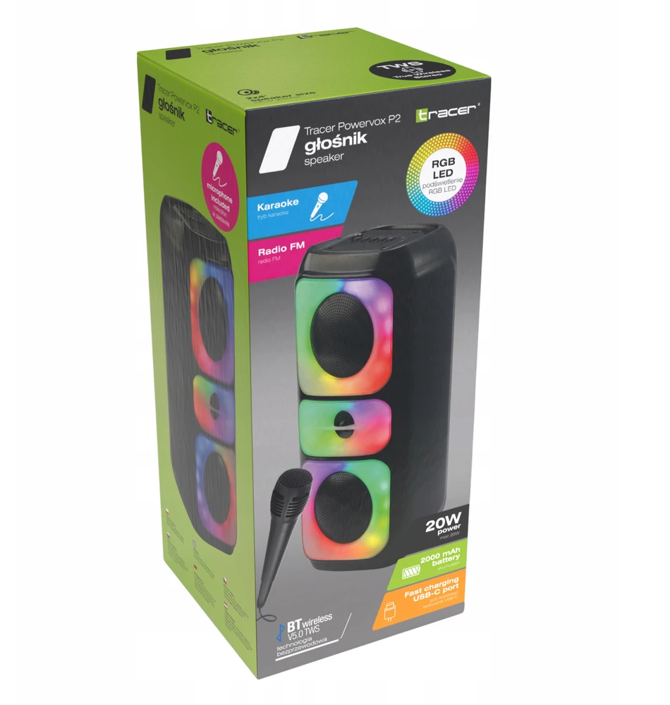 Nešiojamoji „Bluetooth“ kolonėlė Tracer, 20 W