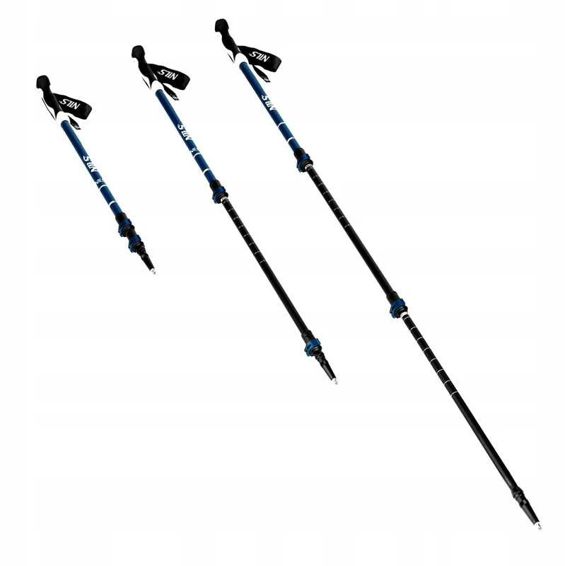 NILS Nordic Walking teleskopinės sulankstomos lazdos, reguliuojamos