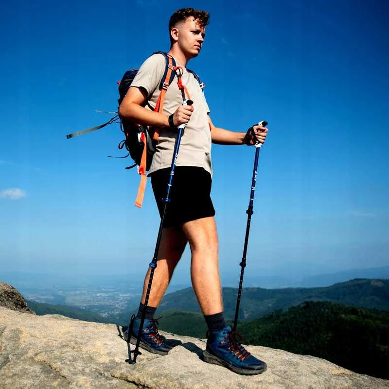NILS Nordic Walking teleskopinės sulankstomos lazdos, reguliuojamos