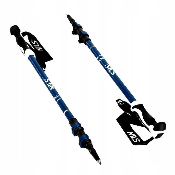 NILS Nordic Walking teleskopinės sulankstomos lazdos, reguliuojamos