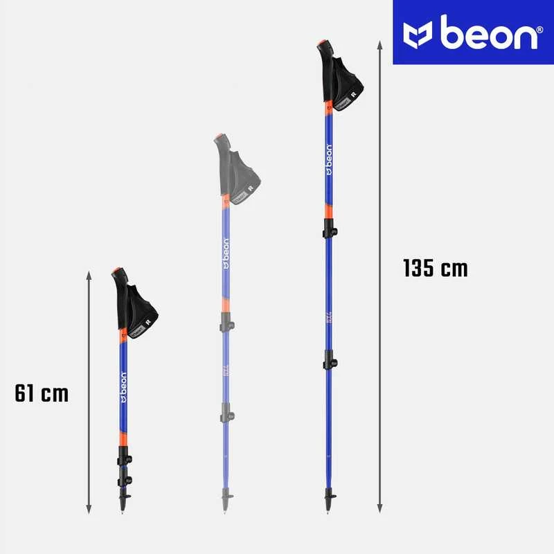 NORDIC WALKING POLES FOLDABLE, ADJUSTABLE, TELESCOPIC WALKING POLES BEON
