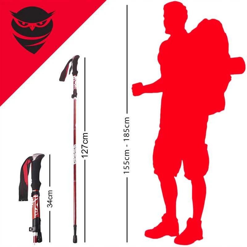 Nordic Walking sulankstomos teleskopinės lazdos, reguliuojamos
