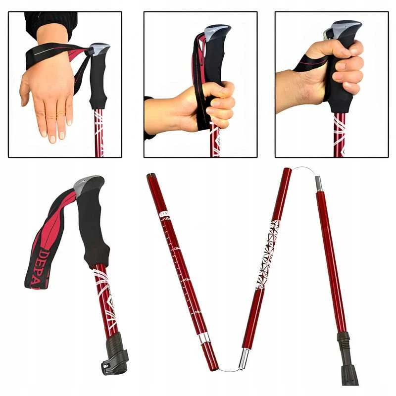 Nordic Walking sulankstomos teleskopinės lazdos, reguliuojamos