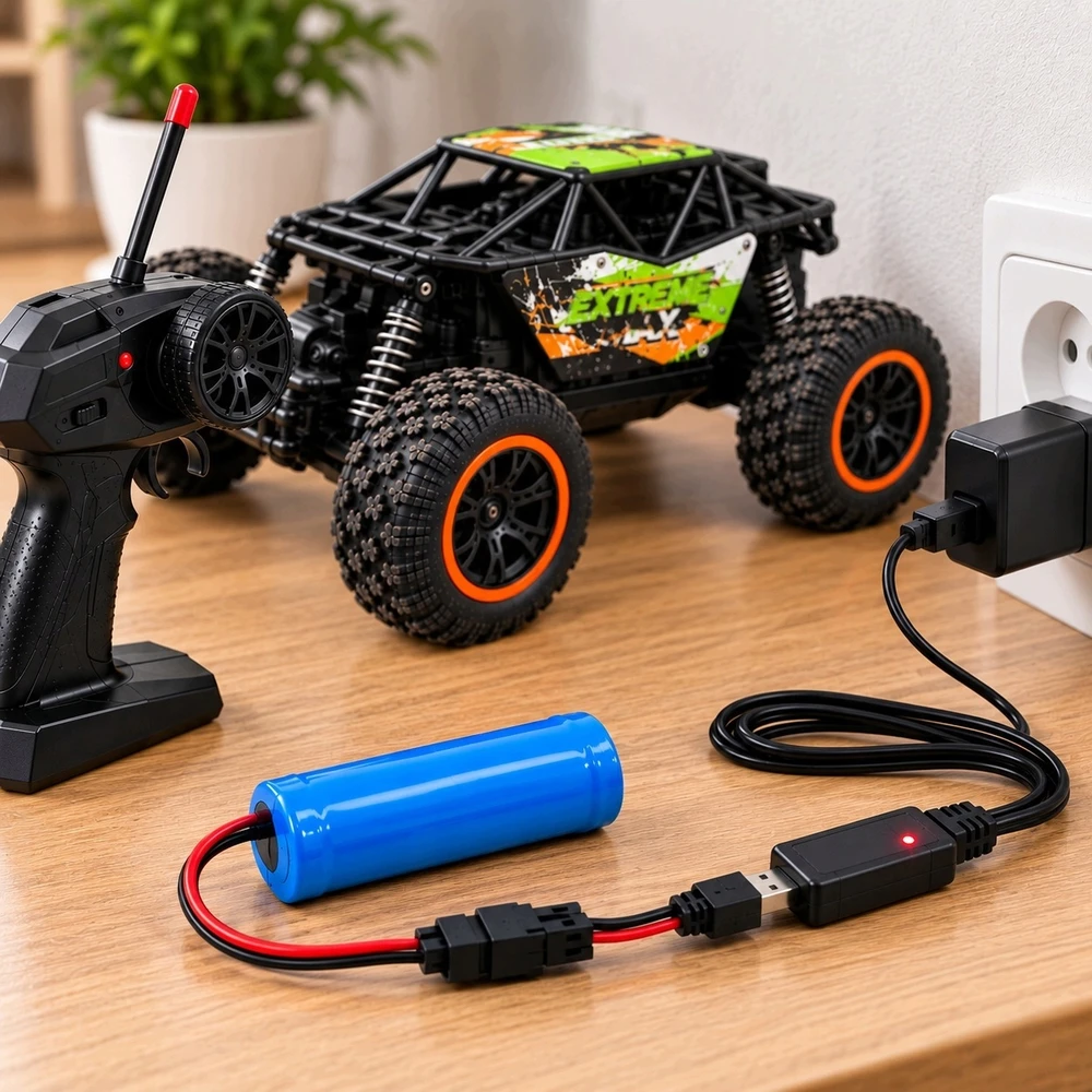Nuotoliniu būdu valdomas bekelės automobilis RC Buggy, 1:18, 2,4 GHz, juodas