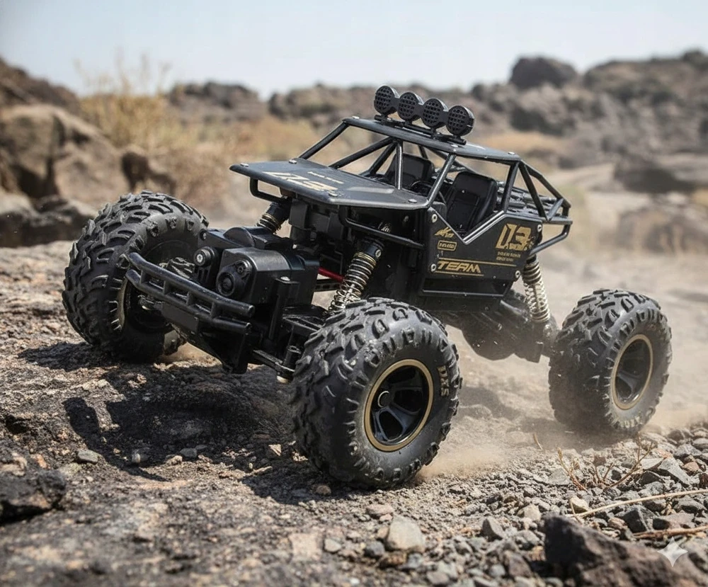 Nuotoliniu būdu valdomas metalinis RC visureigis „Monster Truck“ 4 × 4