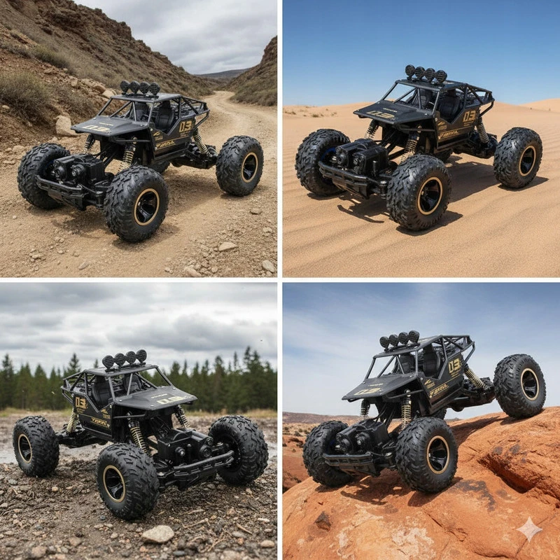 Nuotoliniu būdu valdomas metalinis RC visureigis „Monster Truck“ 4 × 4