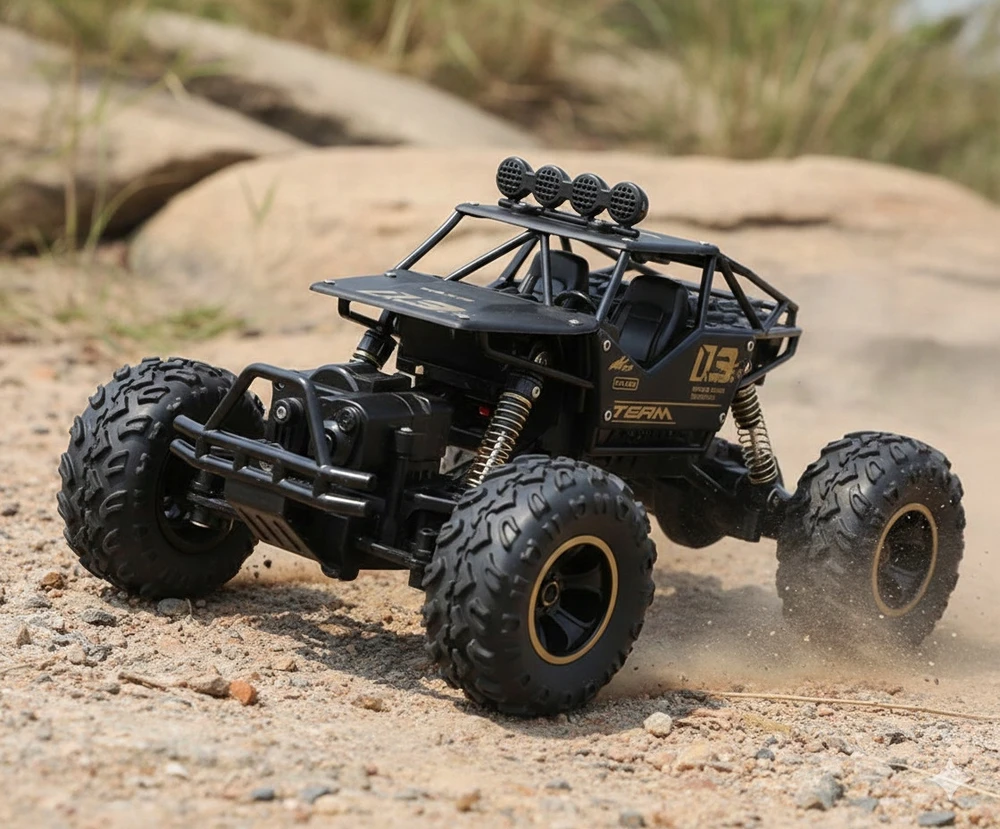 Nuotoliniu būdu valdomas metalinis RC visureigis „Monster Truck“ 4 × 4
