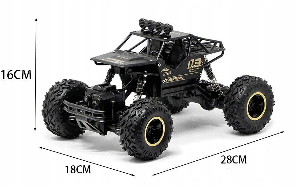Nuotoliniu būdu valdomas metalinis RC visureigis „Monster Truck“ 4 × 4