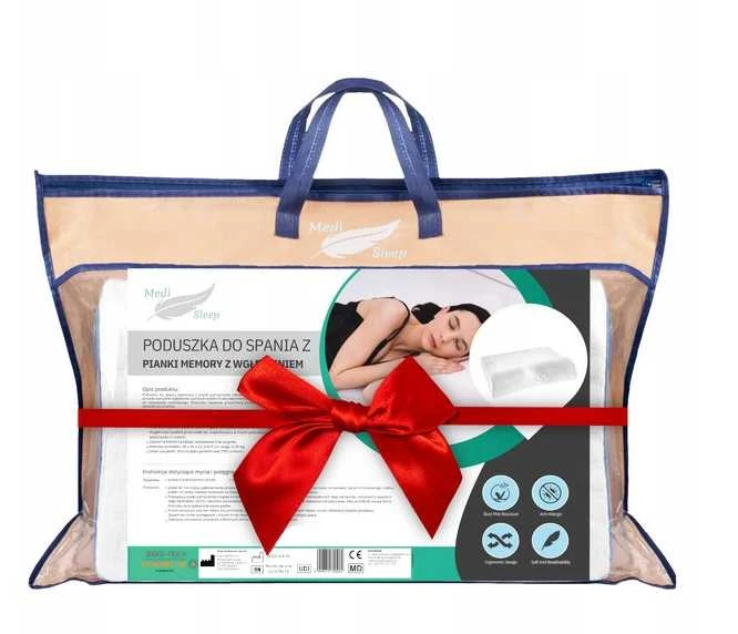 Ortopedinė profilinė miego pagalvė su įduba iš Memory Foam