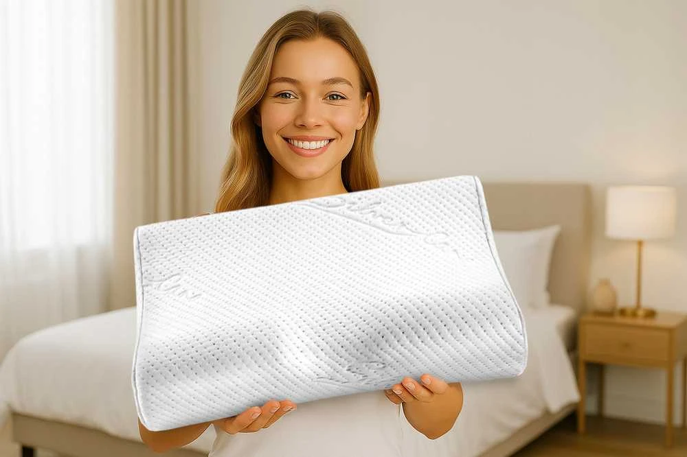 Ortopedinė profilinė miego pagalvė su įduba iš Memory Foam
