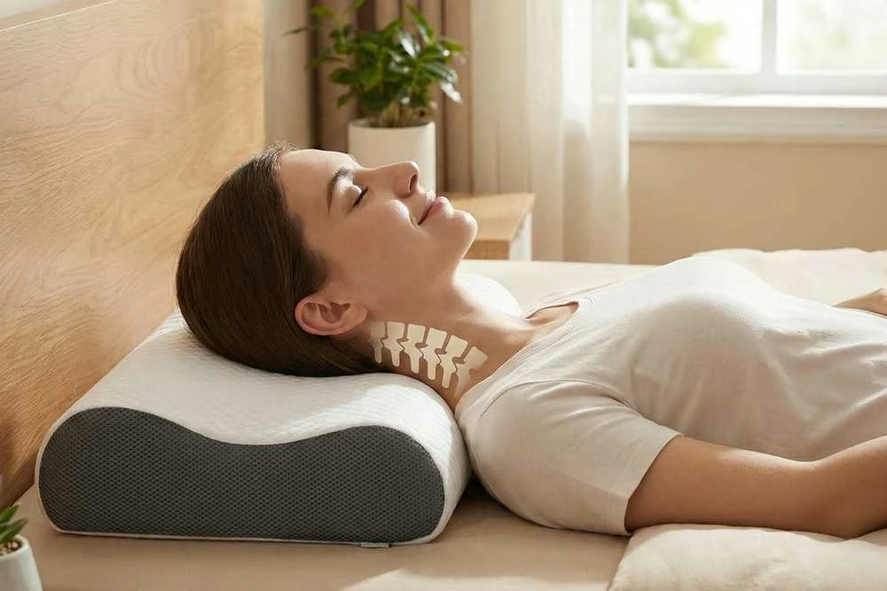 Ortopedinė profilinė miego pagalvė su Memory Foam ir vėsinančiu geliu