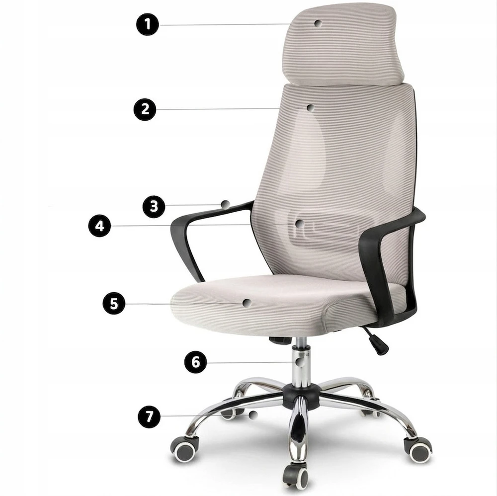 Pilka ergonominė biuro kėdė COLT