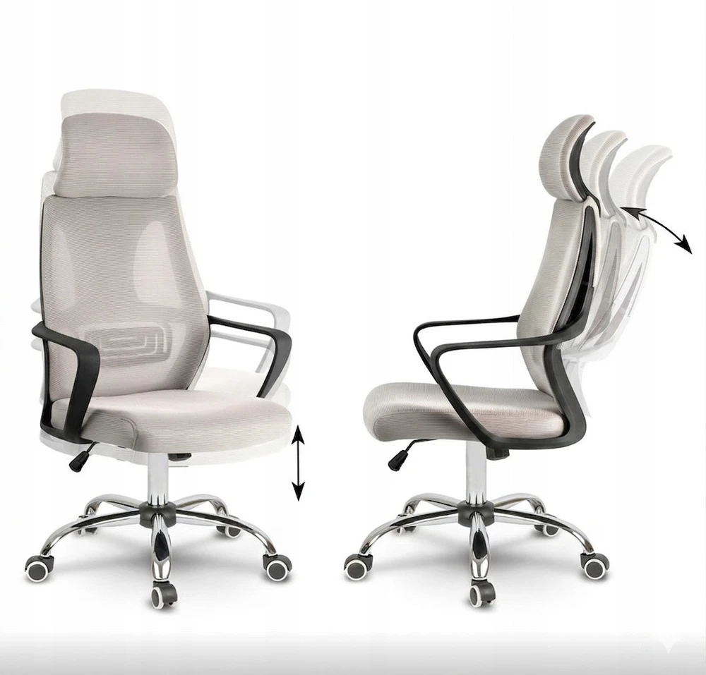 Pilka ergonominė biuro kėdė COLT