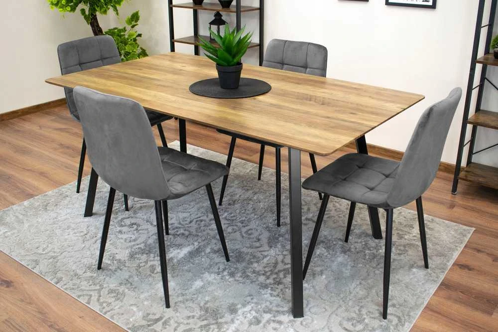 Pilka velvet kėdė CUBE moderniam interjerui
