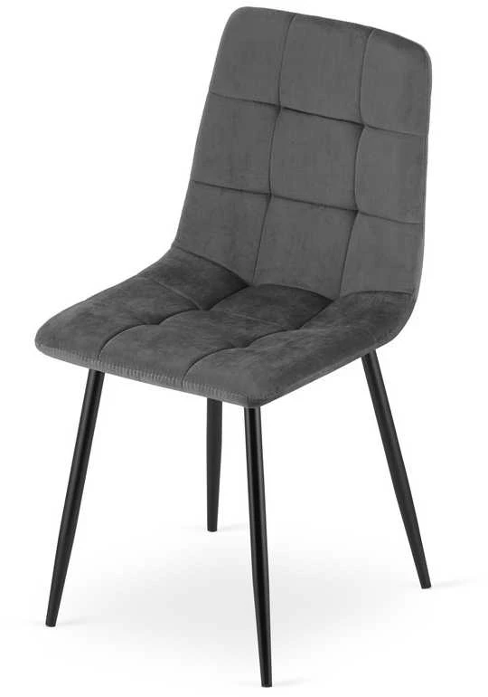 Pilka velvet kėdė CUBE moderniam interjerui