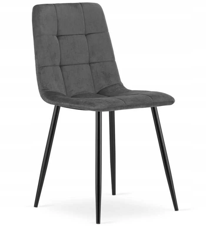 Pilka velvet kėdė CUBE moderniam interjerui