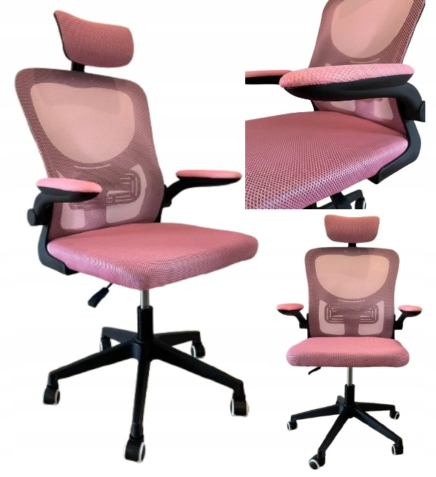 Pink Ergonominė biuro kėdė FIBI Rožinė-Juodas su mikro tinkleliu