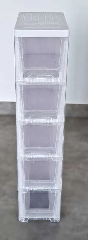 Plastikinė stalčių spintelė (5 stalčiai) – tinka virtuvei, voniai, žaislams