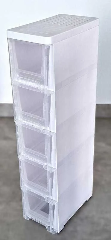 Plastikinė stalčių spintelė (5 stalčiai) – tinka virtuvei, voniai, žaislams