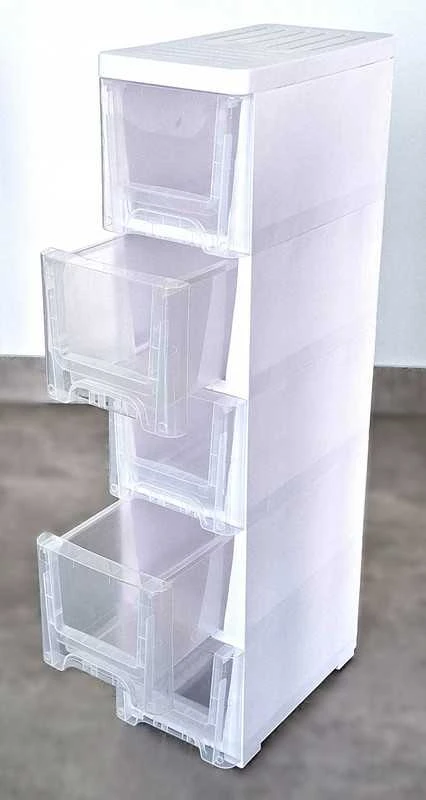 Plastikinė stalčių spintelė (5 stalčiai) – tinka virtuvei, voniai, žaislams