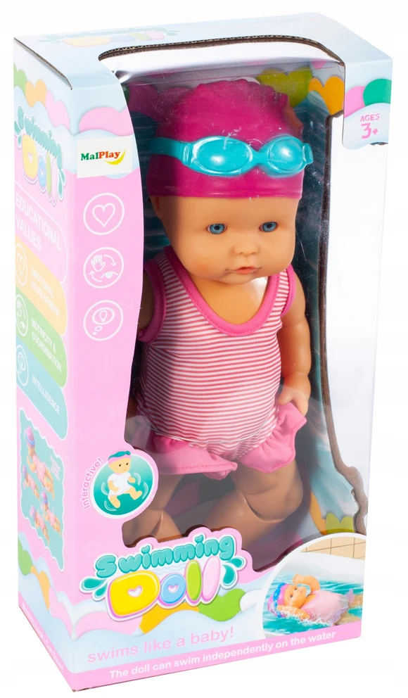 Plaukiojanti lėlė MalPlay, 33 cm