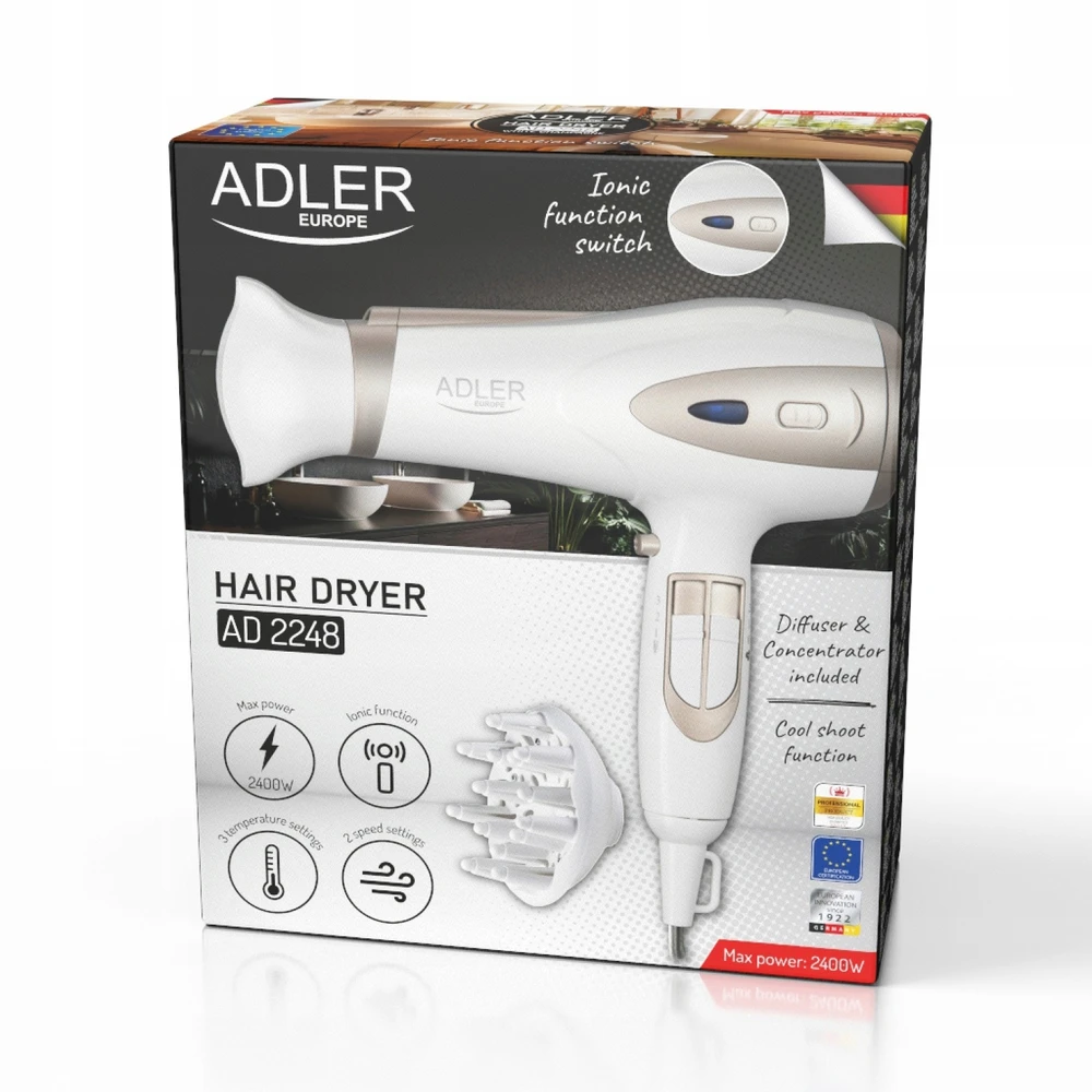 Plaukų džiovintuvas Adler, 2400 W