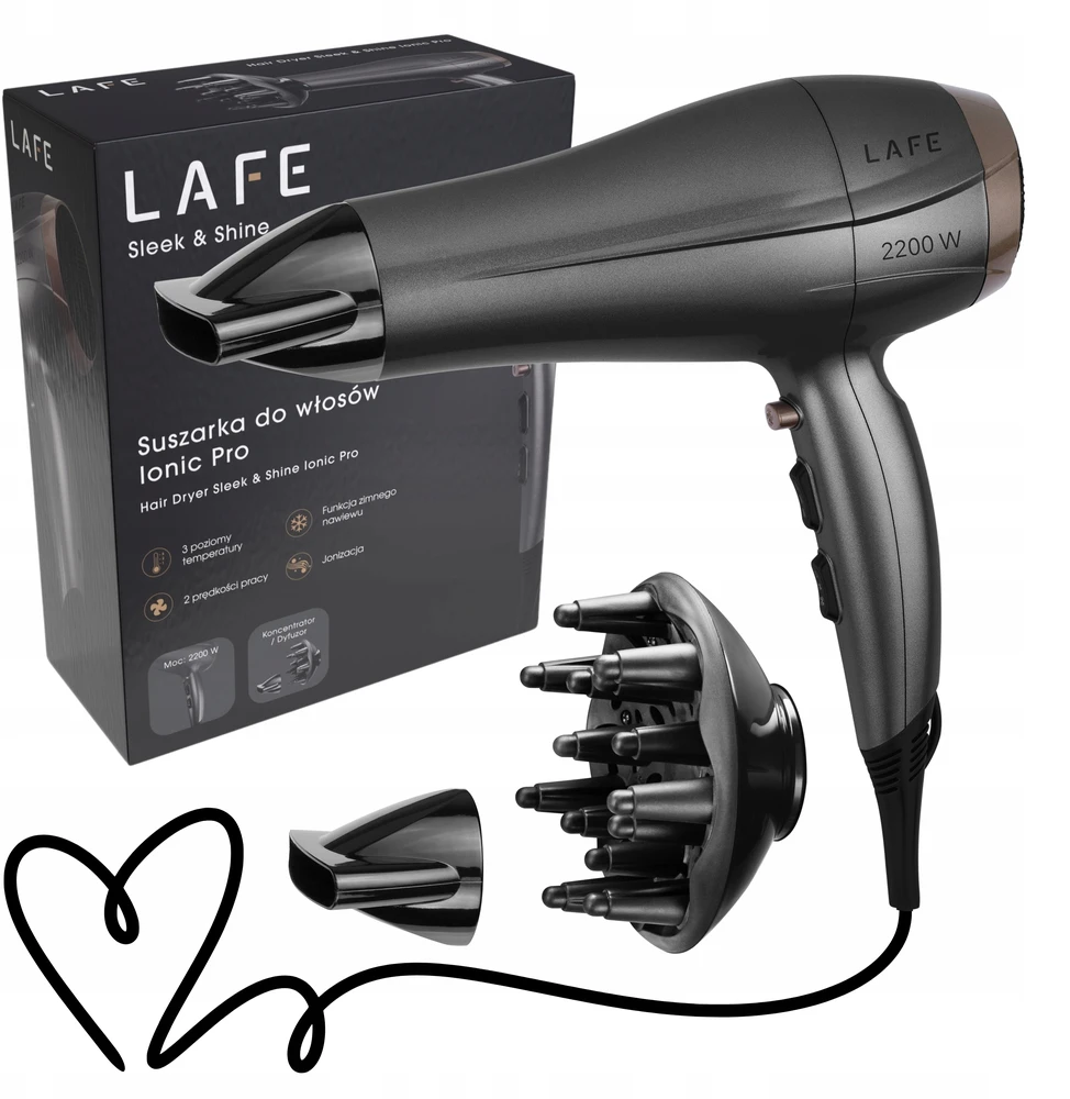 Plaukų džiovintuvas LAFE Ionic PRO, 2200 W