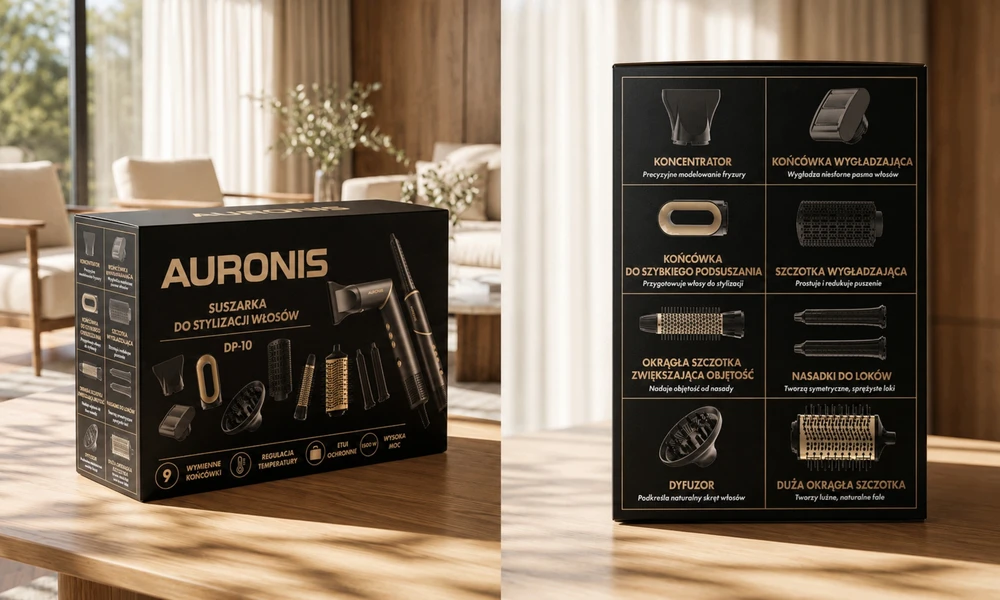Plaukų džiovintuvas Plaukų formavimo džiovintuvas Auronis, 9 antgaliai