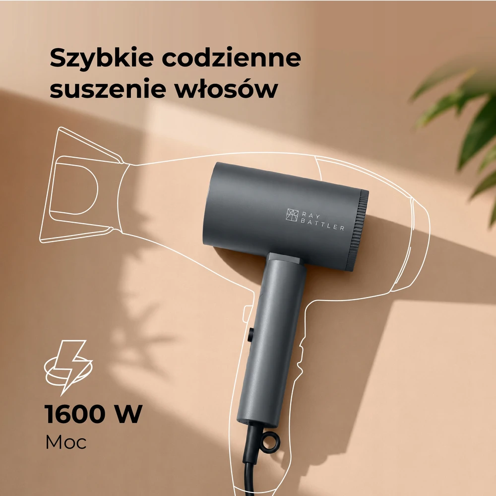 Plaukų džiovintuvas RAY BATTLER, 1600 W
