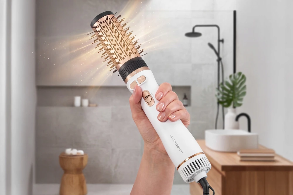 Plaukų džiovintuvas-šepetys Beauty Limited RotatePro Baltas, 1200 W