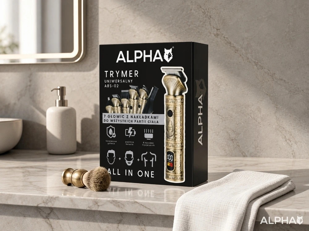 Plaukų ir barzdos kirpimo rinkinys ALPHA, 7 galvutės