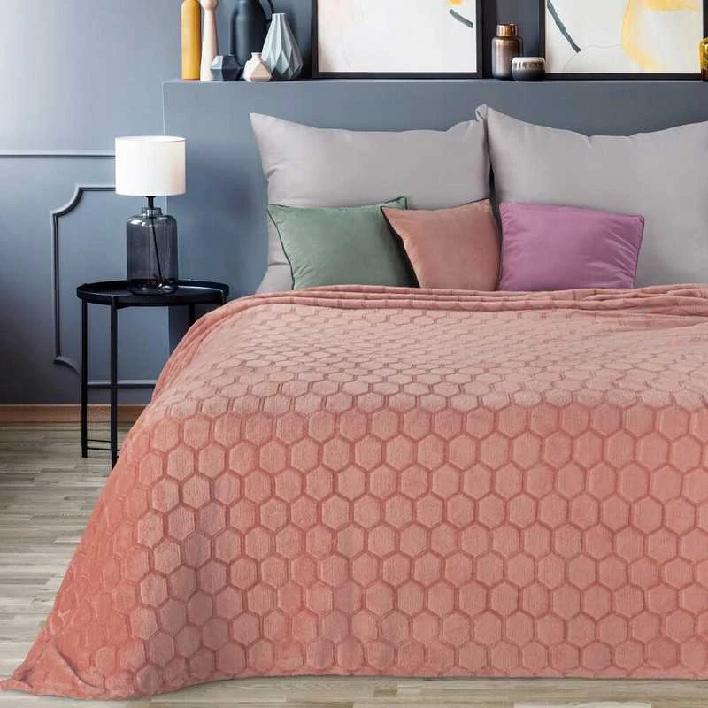 Pledas–lovatiesė ZOE2 150x200 cm Eurofirany, pudros rožinė, 3D reljefas