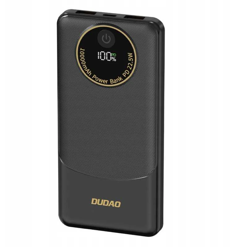 Powerbank 10000 mAh – greitas įkrovimas (PD 22.5W), USB-A/C, LED ekranas