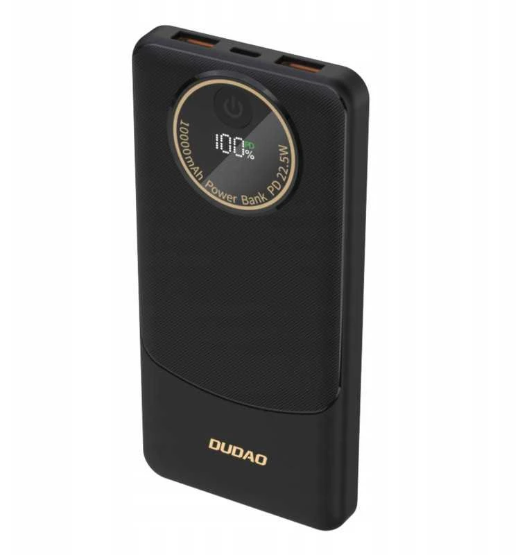 Powerbank 10000 mAh – greitas įkrovimas (PD 22.5W), USB-A/C, LED ekranas