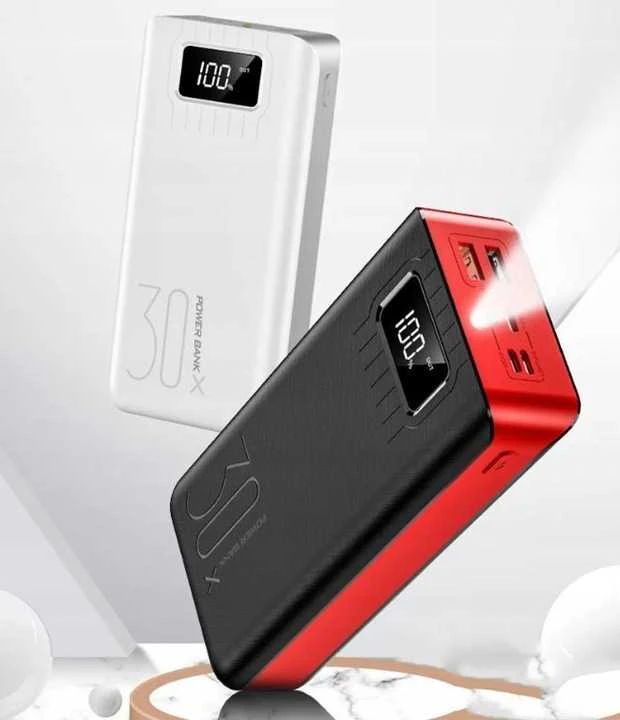 Powerbankas 30000 mAh – 22.5W greitas įkrovimas, USB-C, LED ekranas, žibintuvėlis
