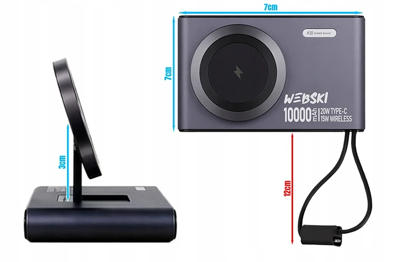 Powerbankas Webski, 10 000 mAh