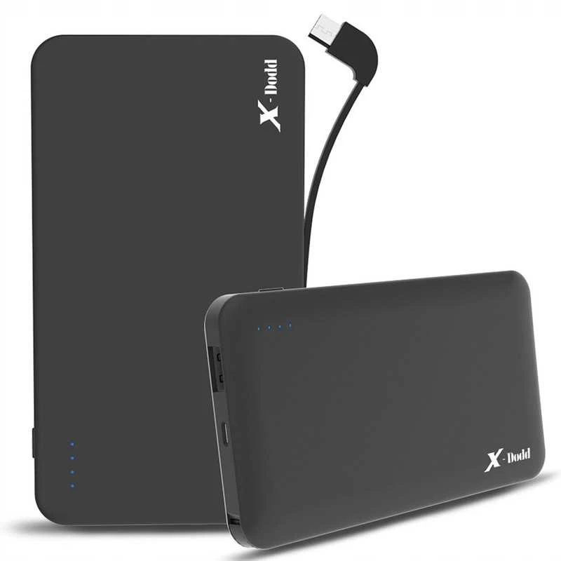 Powerbankas X-DODD 10000 mAh – 2 USB jungtys, micro USB įkrovimas, kompaktiškas dizainas