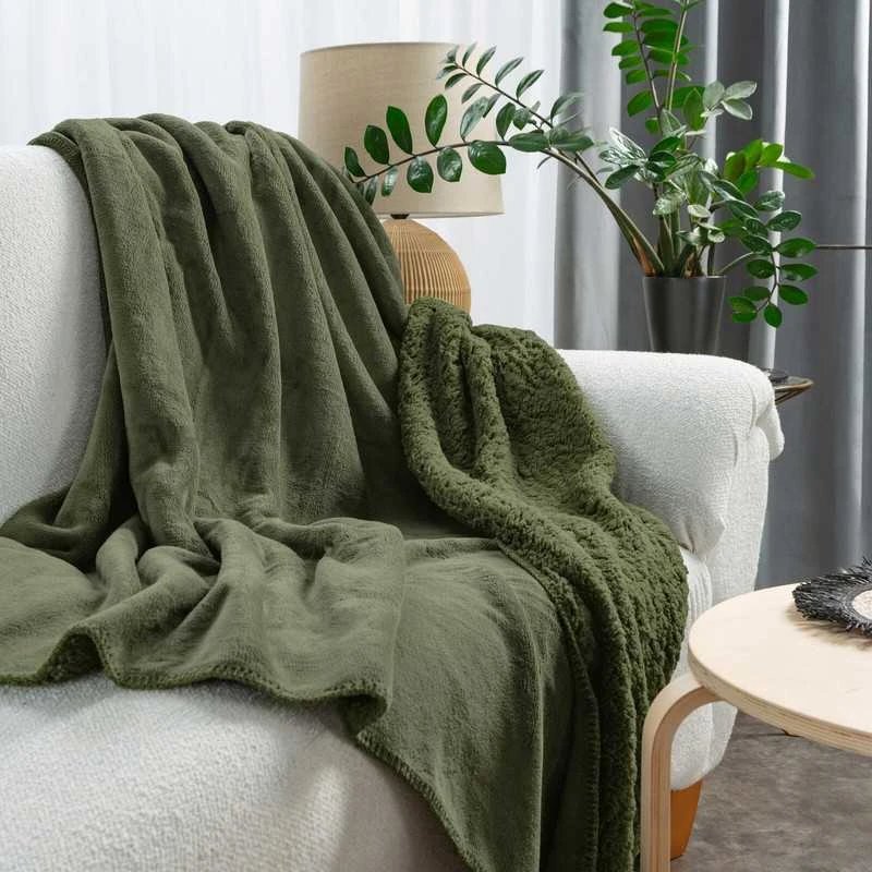 PREMIUM pledas–lovatiesė 70x160 cm, alyvuogių spalvos