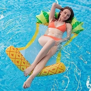 Pripučiamas vandens hamakas „Ananasas“ su tinkleliu poilsiui vandenyje