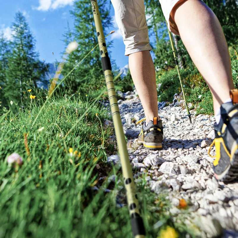 PRO klasės teleskopinės trekking ir Nordic Walking lazdos su Anti-Shock