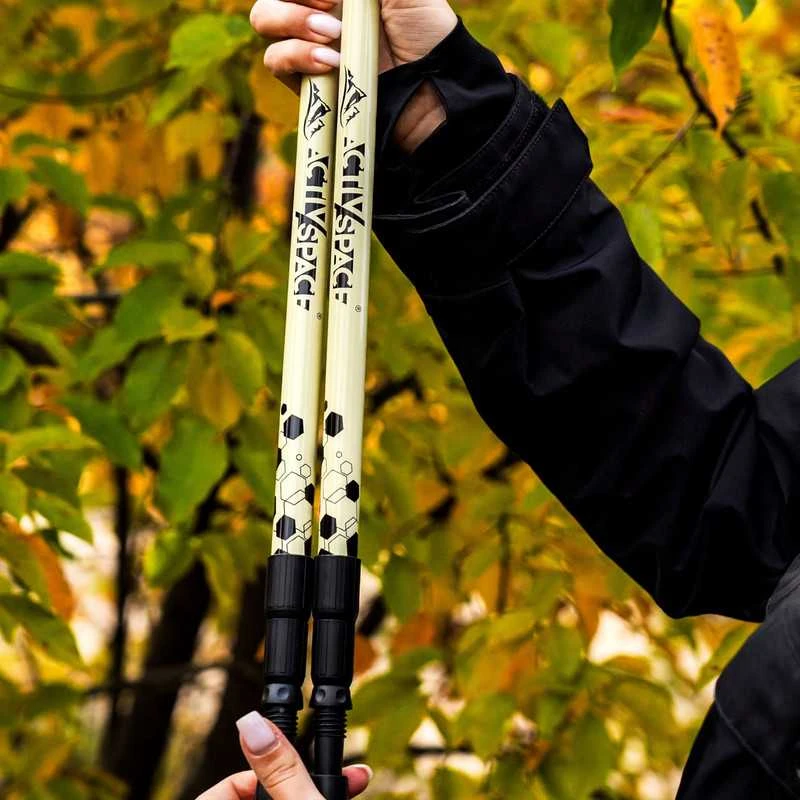 PRO klasės teleskopinės trekking ir Nordic Walking lazdos su Anti-Shock