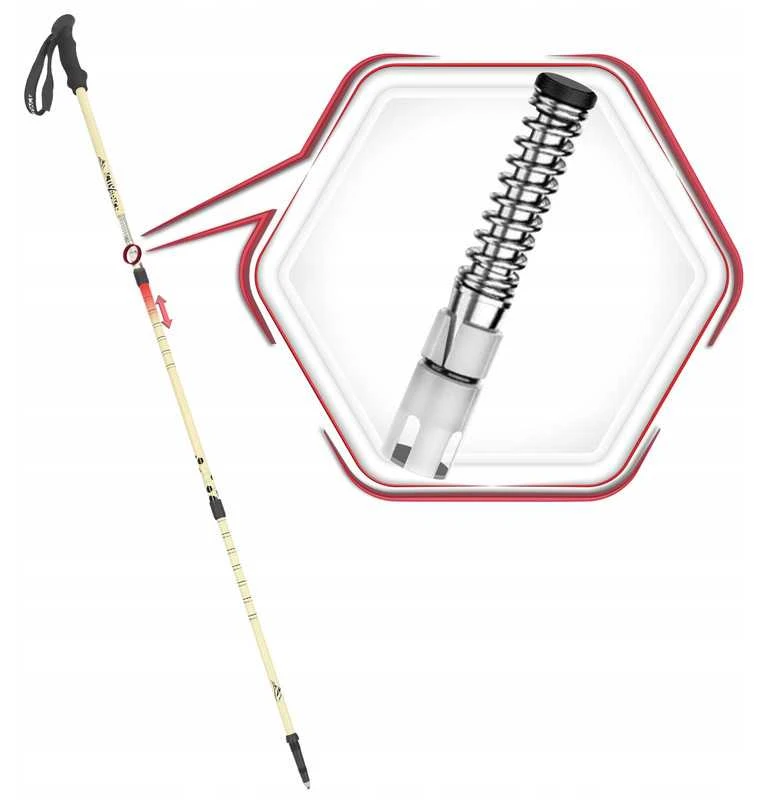 PRO klasės teleskopinės trekking ir Nordic Walking lazdos su Anti-Shock